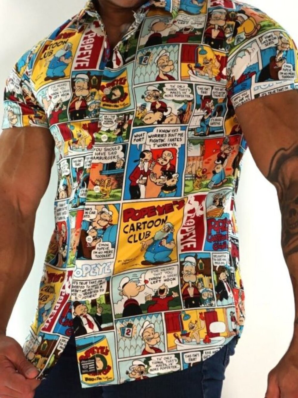 Vintage Popeye Comic Button-Up Shirt